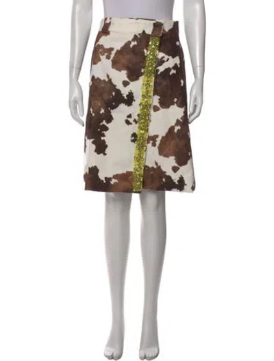 Pre-owned Des_phemmes Animal Print Midi Length Skirt In Multi
