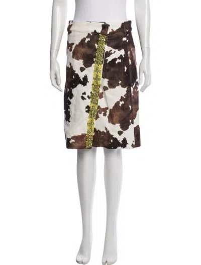 Pre-owned Des_phemmes Animal Print Midi Length Skirt In Multicolor