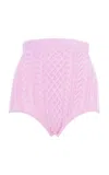 Des_phemmes Aran Stitch Knitted Wool Culottes In Light Pink