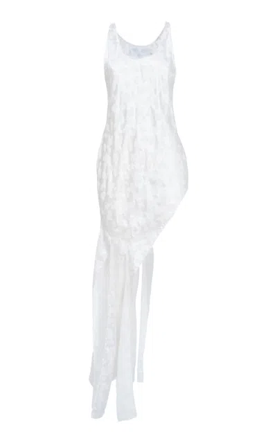 Des_phemmes Asymmetrical Satin Tank Top In White