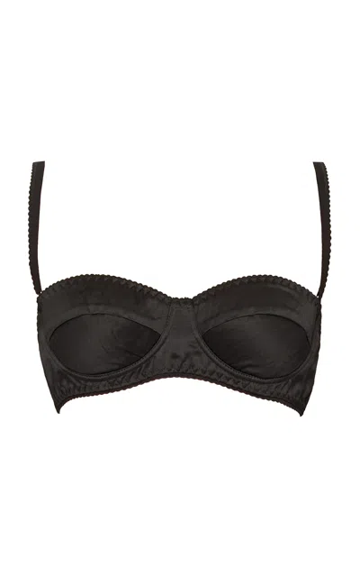 Des_phemmes Balconette Satin Bra In Black