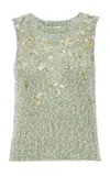Des_phemmes Bead-embellished Boucle Crop Vest In Green