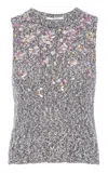 Des_phemmes Bead-embellished Boucle Crop Vest In Gray