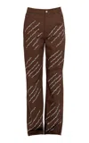 Des_phemmes Bead-embellished Mid-rise Stretch-cotton Cargo Pant In Brown