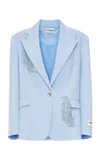 Des_phemmes Bead Embellished Oversized Blazer In Blue