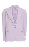 Des_phemmes Bead Embellished Oversized Blazer In Purple