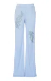 Des_phemmes Bead Embellished Tailored Suit Pant In Blue