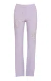 Des_phemmes Bead Embellished Tailored Suit Pant In Purple