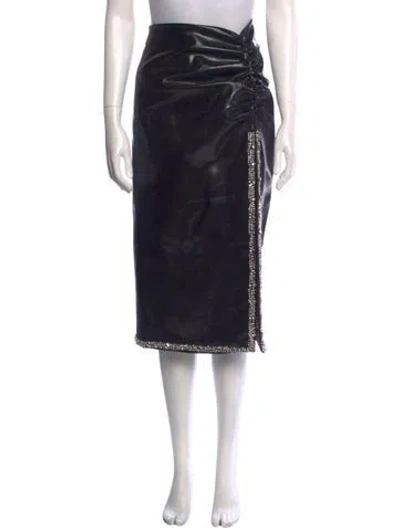 Pre-owned Des_phemmes Beaded Accents Midi Length Skirt In Black