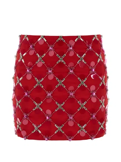 Des_phemmes Des Phemmes Satin Mini Skirt In Red