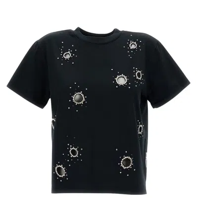Des_phemmes Black Embellished Crew Neck T-shirt