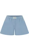 Des_phemmes Blue Solid Shorts In Blue