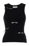 Des_phemmes Bow-embellished Classic Cotton Tank Top In Black