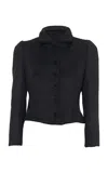 Des_phemmes Boxy Woolcloth Fitted Jacket In Black
