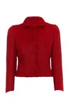 Des_phemmes Boxy Woolcloth Fitted Jacket In Red
