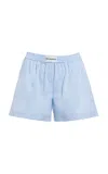 Des_phemmes Boyfriend Cotton Boxer Mini Shorts In Blue