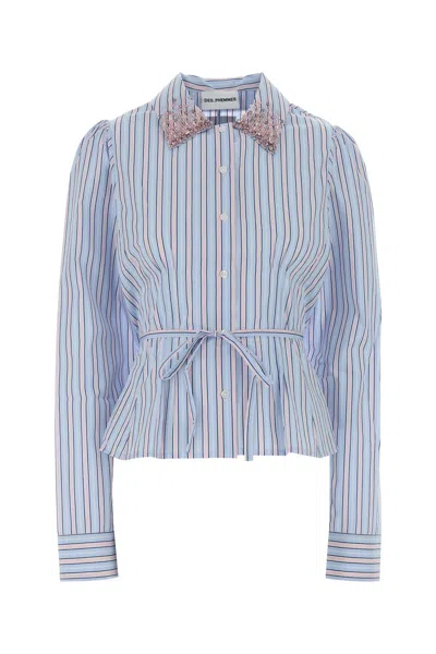 Des_phemmes Embroidered Poplin Shirt In Blue