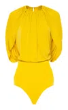 Des_phemmes Cape-sleeve Bodysuit In Yellow