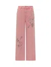 Des_phemmes Cargo Denim Pant In Pink