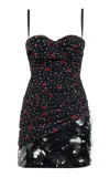 Des_phemmes Cherry Embroidered Mini Dress In Black