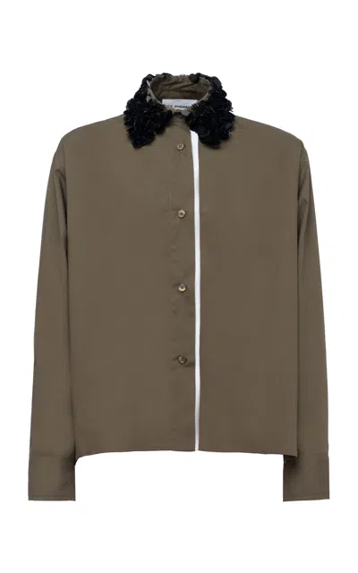 Des_phemmes Classic Embellished Cotton Shirt In Red