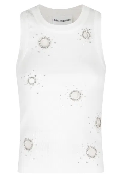 Des_phemmes Classic Tank Top In White