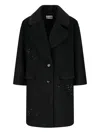 Des_phemmes Cocoon Sequin-embellished Coat In Black