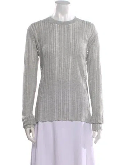 Pre-owned Des_phemmes Crew Neck Long Sleeve Blouse In Gray