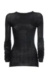 Des_phemmes Crewneck Rib Top In Black