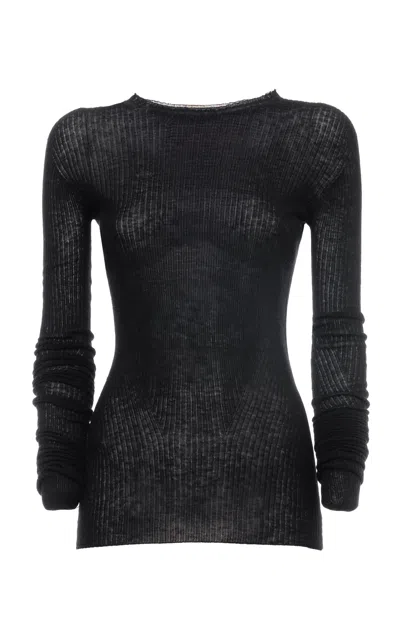 Des_phemmes Crewneck Rib Top In Black