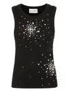 Des_phemmes Crystal-embellished Sleeveless Top In Black