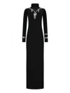 Des_phemmes Crystal-embellished Turtleneck Dress In Black