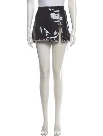 Pre-owned Des_phemmes Crystal Embellishments Mini Skirt In Black