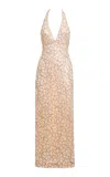 Des_phemmes Crystal-embroidered Open-back Maxi Dress In Ivory