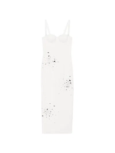 Des_phemmes Crystal-embellished Midi Dress In White