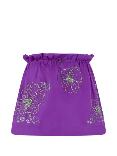Des_phemmes Crystal-embellished Ruffled Skirt In Multi
