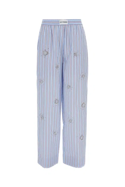 Des_phemmes Crystal-embellished Striped Pants In Blue