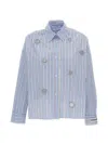 Des_phemmes 크리스털 장식 스트라이프 셔츠 In Blue