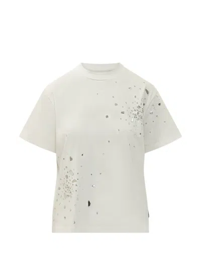 Des_phemmes Crystal-embellished T-shirt In Neutral