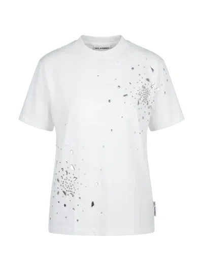 Des_phemmes Crystal-embellished T-shirt In White