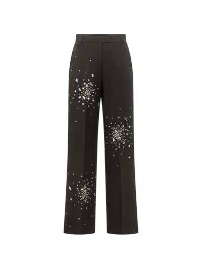 Des_phemmes Crystal-embellished Wide-leg Trousers In Black
