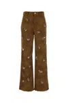 Des_phemmes Des Phemmes Camel Synthetic Leather Pant In Brown