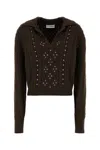 Des_phemmes Des Phemmes Chocolate Nylon Blend Sweater In Brown