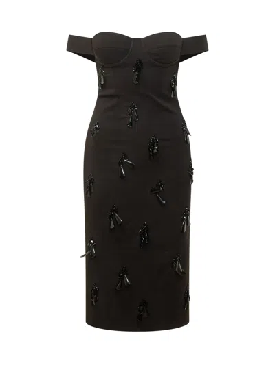 Des_phemmes Des Phemmes Elegant Mini Bustier Suit With Sparkling Accents In Black