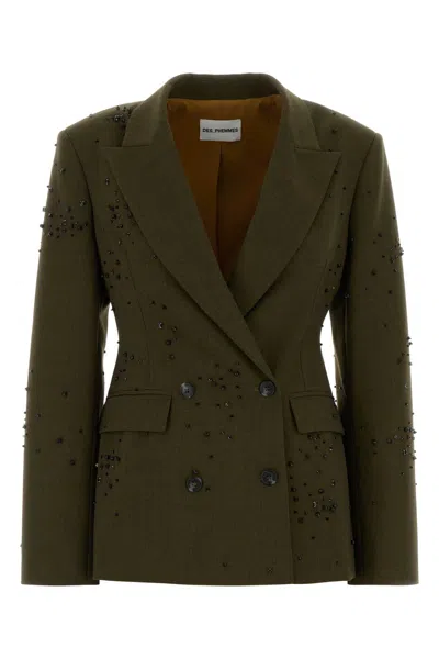 Des_phemmes Des Phemmes Giacca Dp Ricamo In Green