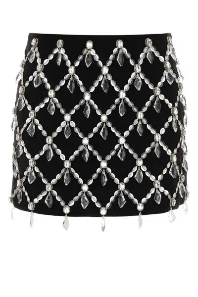 Des_phemmes Crystal-embellished Gabardine Skirt In Black