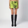 Des_phemmes College Floral-embellished Satin Mini Skirt In Yellow