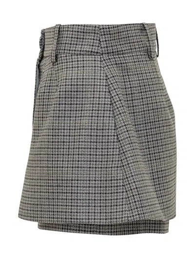 Des_phemmes Des Phemmes Mini Pinstripe Shorts In Grey Garden