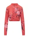 Des_phemmes Des Phemmes Short Cardigan With Print In Red