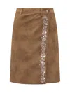 Des_phemmes Des Phemmes Skirt With Jeweled Applications In Brown